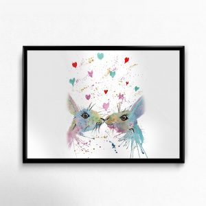 "Bunnies in Love" Rabbit Hare